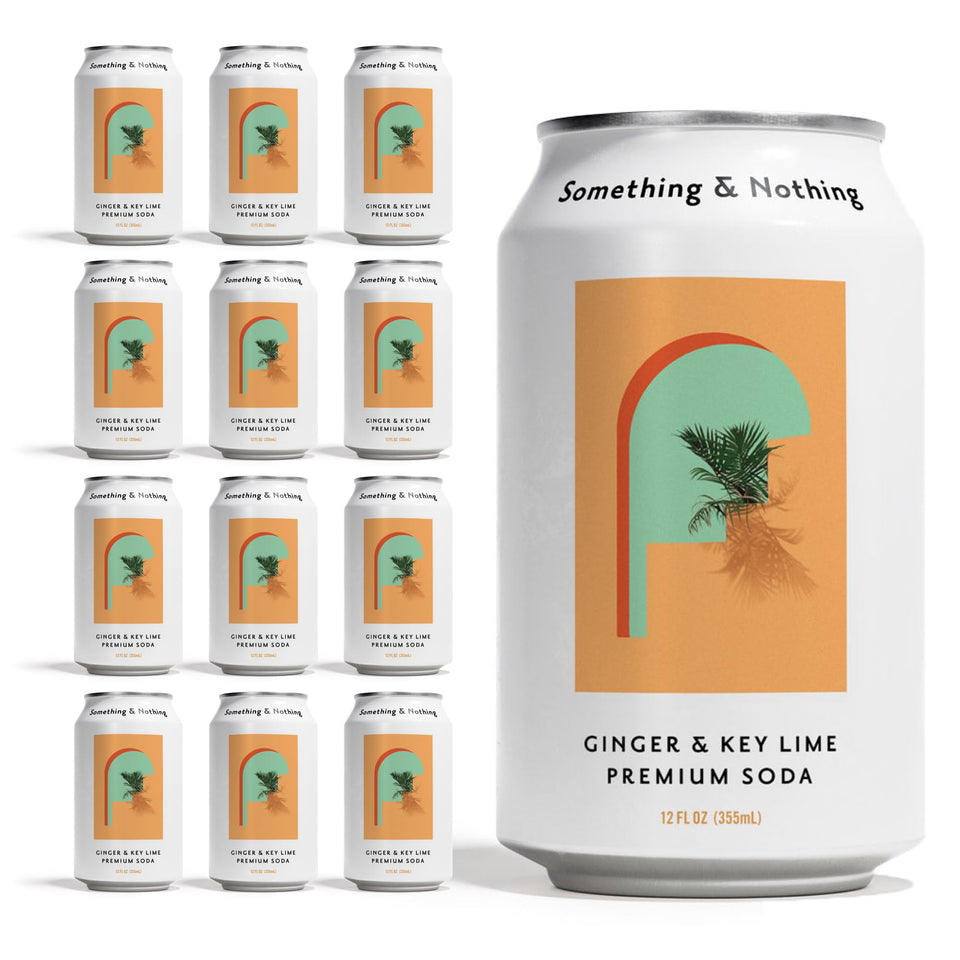 Something & Nothing Ginger & Lime sparkling water can front, bold flavor ready to enjoy.