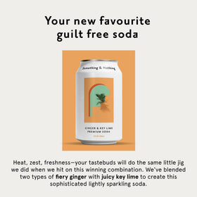 Something & Nothing Ginger & Lime splash with ice highlights fiery ginger and citrus notes.