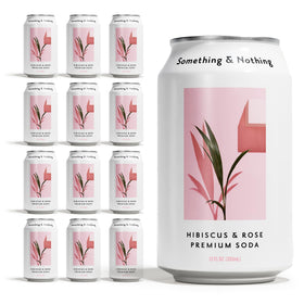 Something & Nothing hibiscus rose sparkling water cans show a vibrant, refreshing flavor for anytime hydration