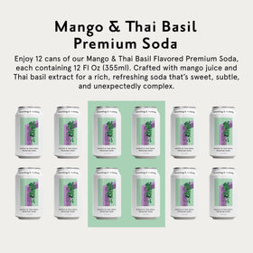 Something & Nothing Mango Thai Basil can illustrates vegan, low-calorie refreshment with natural ingredients.