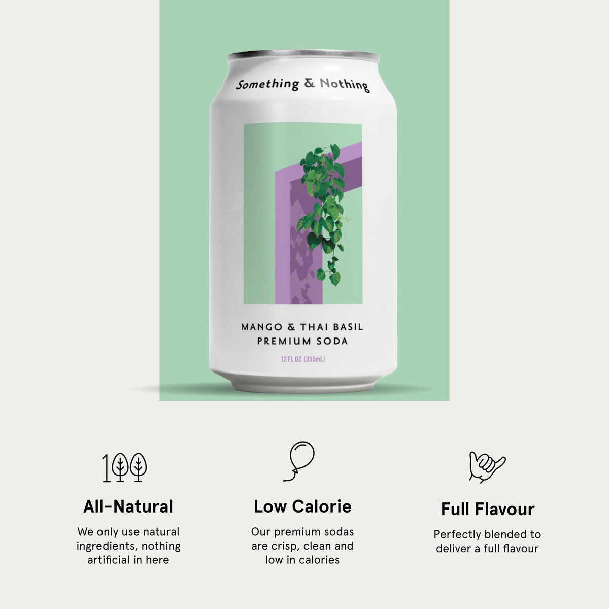 Something & Nothing Mango Thai Basil can evokes tropical moments ideal for sipping solo or with mixers.