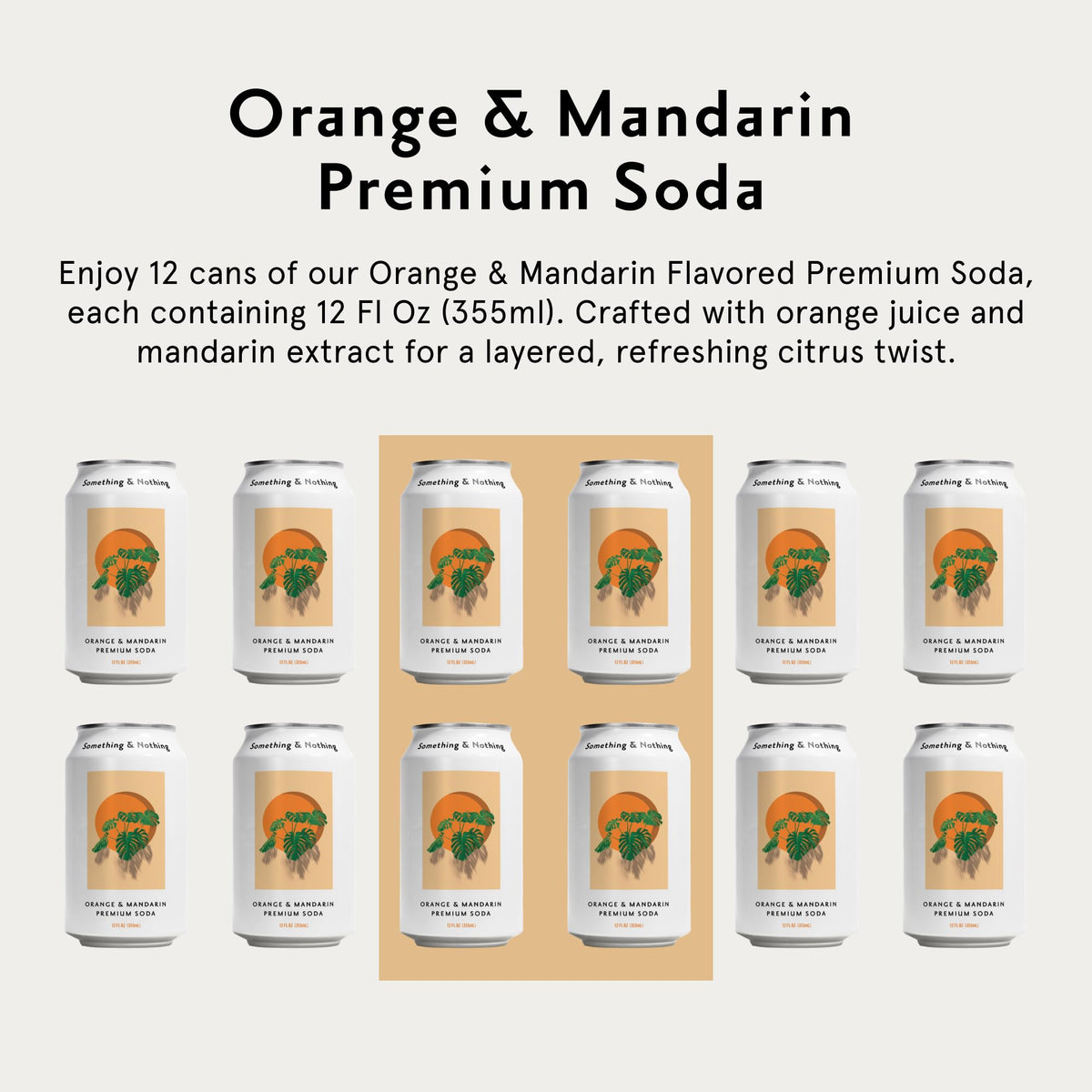 Something & Nothing orange-mandarin-sparkling-water-closeup-label highlights natural ingredients and clean taste.