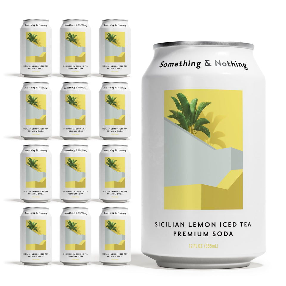 Something & Nothing Sicilian Lemon Iced Tea can – refreshing citrus notes.