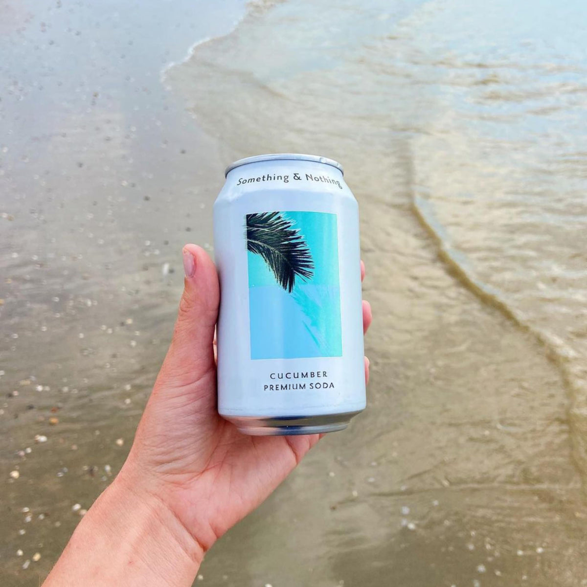 Something & Nothing vegan low-calorie soda can signals mindful refreshment.