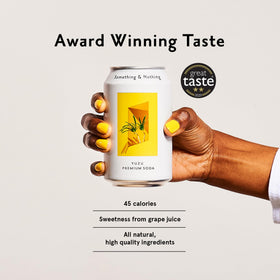 Something & Nothing Yuzu ingredients label highlights natural, vegan, low calorie profile