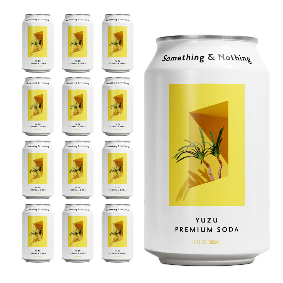 Something & Nothing Yuzu sparkling water pack of 12 cans for balanced refreshment