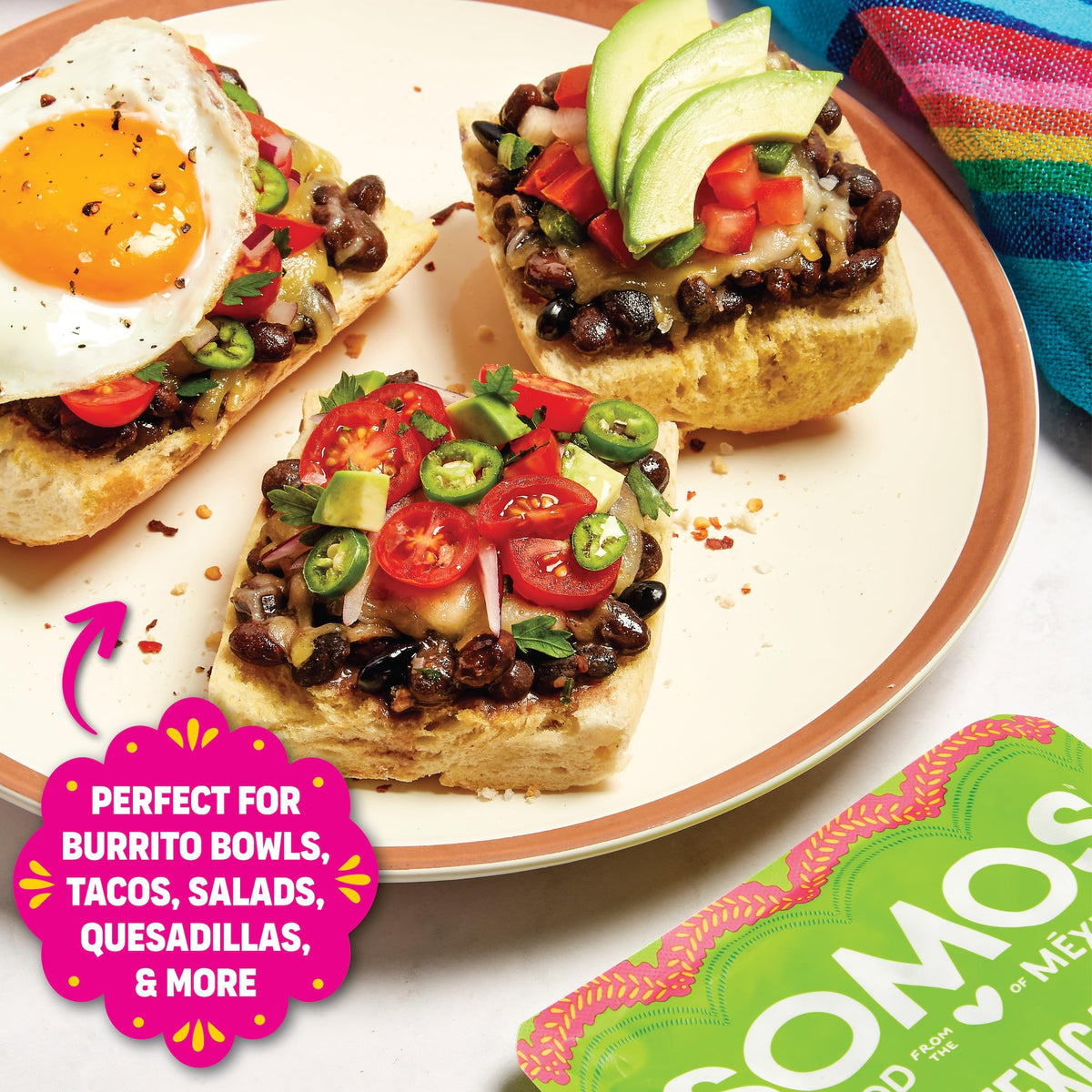 SOMOS Mexican black beans non-GMO vegan BPA-free packaging supports eco-conscious homes