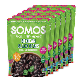 SOMOS Mexican black beans pack of 6 bags ready to heat for quick meals