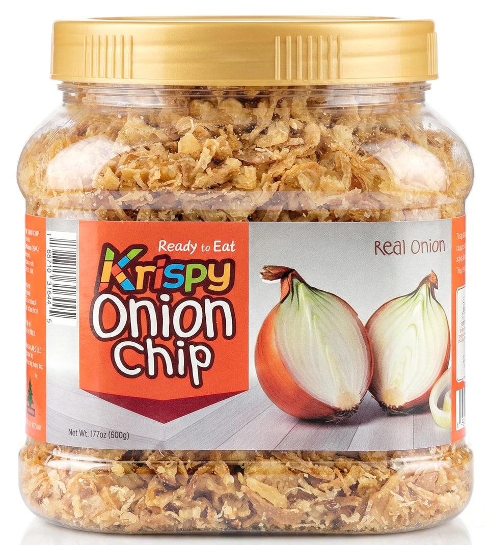 SONAMU Krispy Onion Chips in a jar with crisp, real-slice flavor for everyday topping.