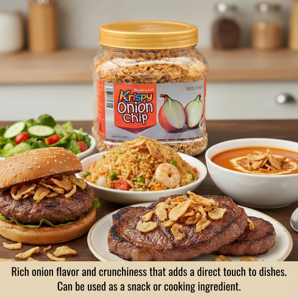SONAMU Krispy Onion Chips over mac and cheese for quick gourmet upgrade.