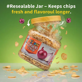 SONAMU Krispy Onion Chips on salad as gluten-free crouton alternative.