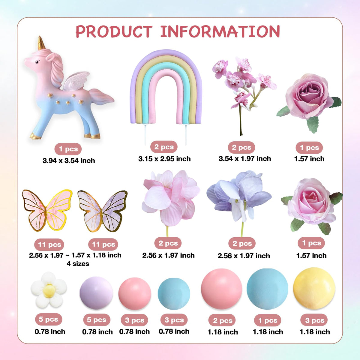 SONICEBUY flower toppers in varied sizes elevate cake design