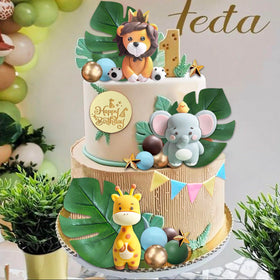 SONICEBUY safari elephant topper enhances baby shower cake decor
