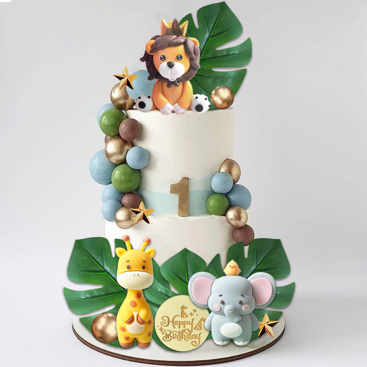 SONICEBUY safari lion topper adds lively charm to jungle-themed cake