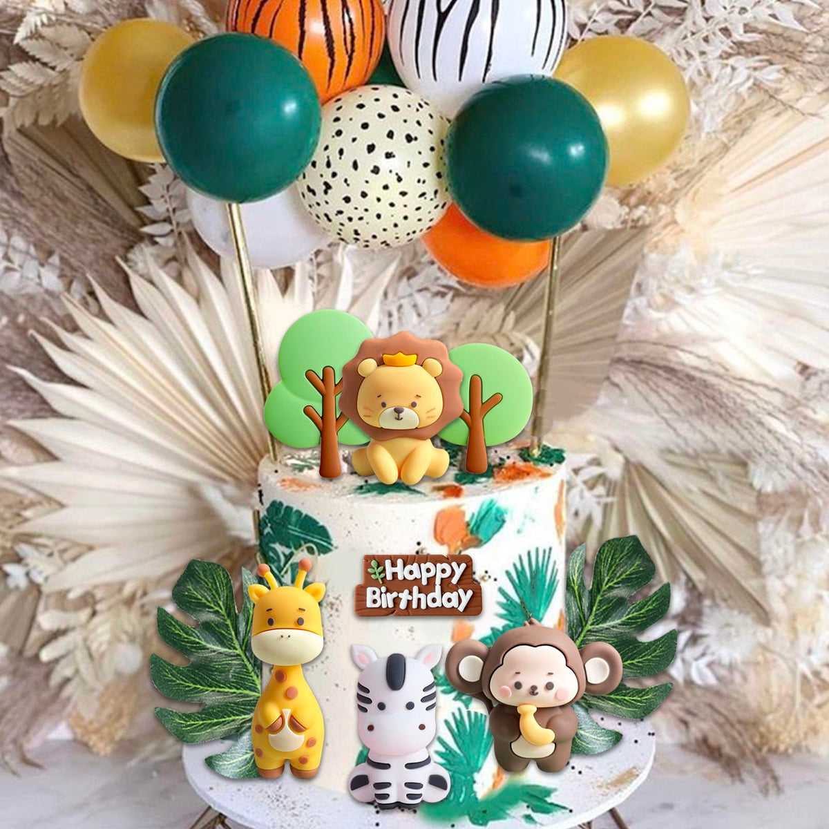 SONICEBUY Safari Zebra cake topper adds fun pattern and contrast to desserts.
