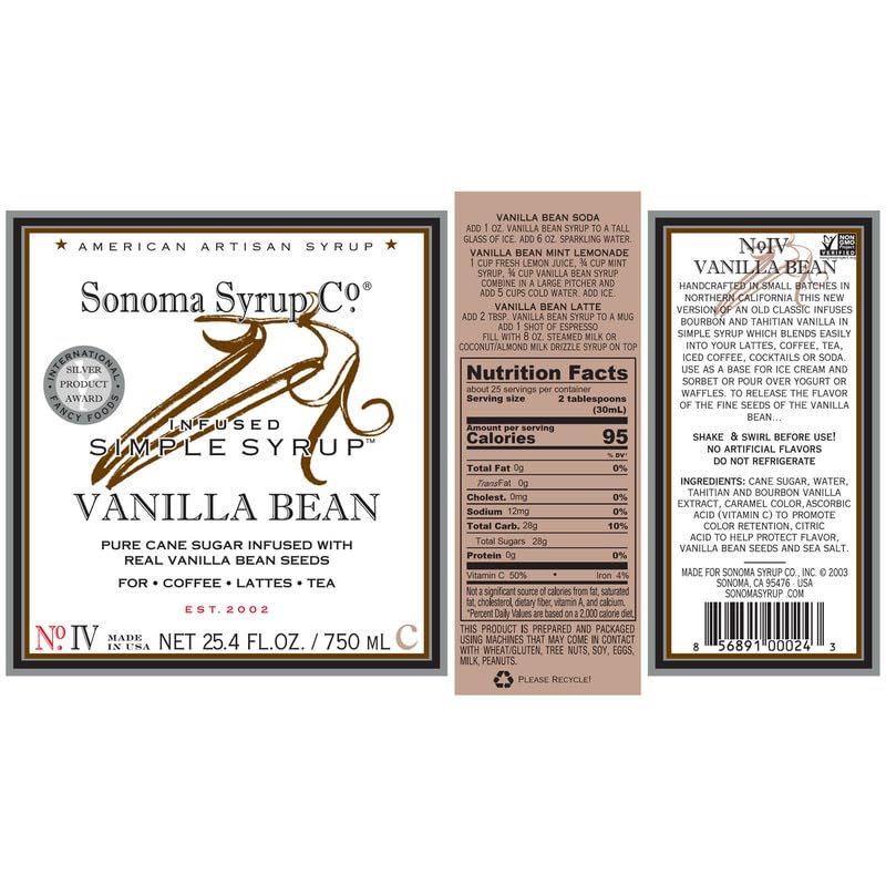 Sonoma Syrup Co baking-vanilla sweetness enhances desserts.