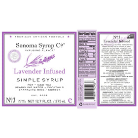 Sonoma Syrup Co glass bottle label signifies purity and quality