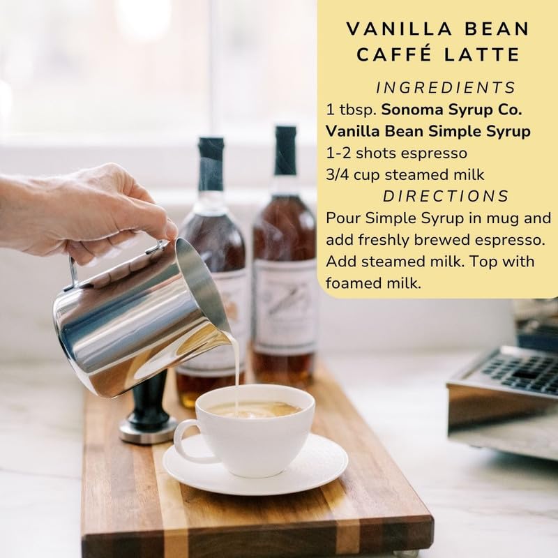 Sonoma Syrup Co glass bottle with label highlights authentic, small-batch production.