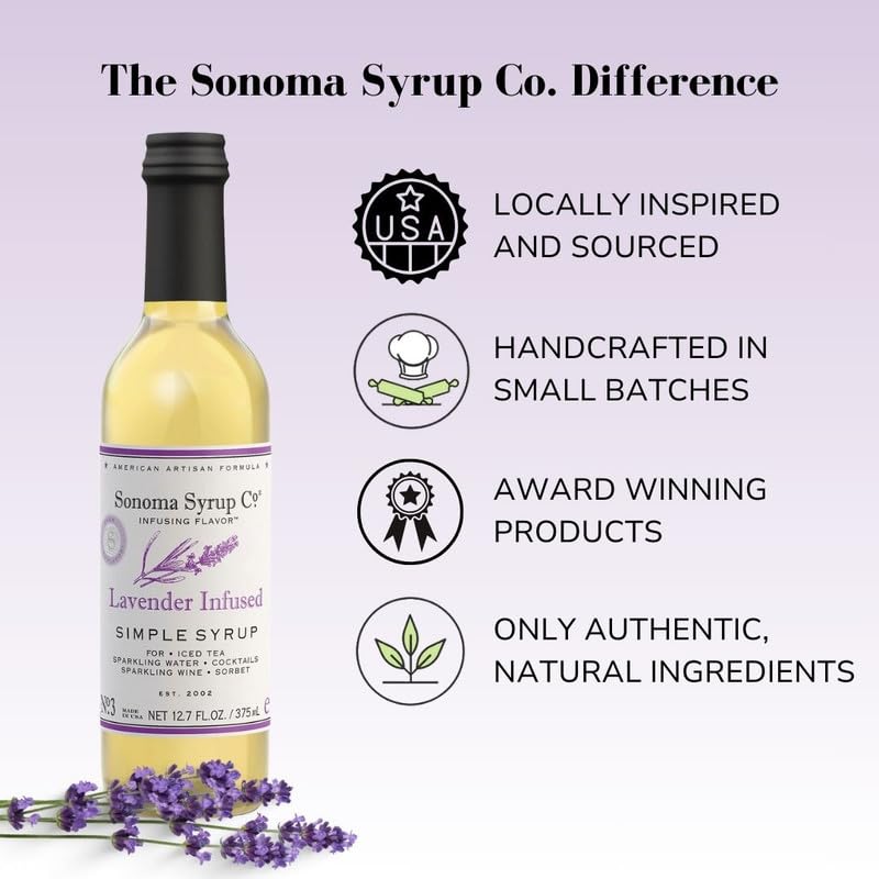 Sonoma Syrup Co Lavender Infused Syrup pour shows versatility for cocktails