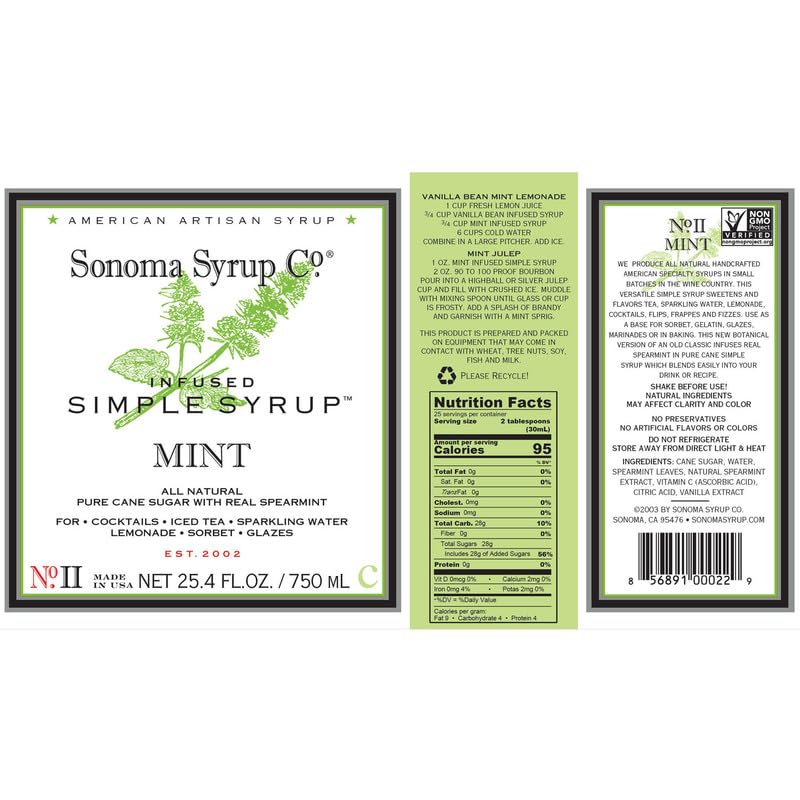 Home kitchen scene with mint syrup ready to flavor tea or coffee