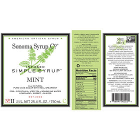 Home kitchen scene with mint syrup ready to flavor tea or coffee