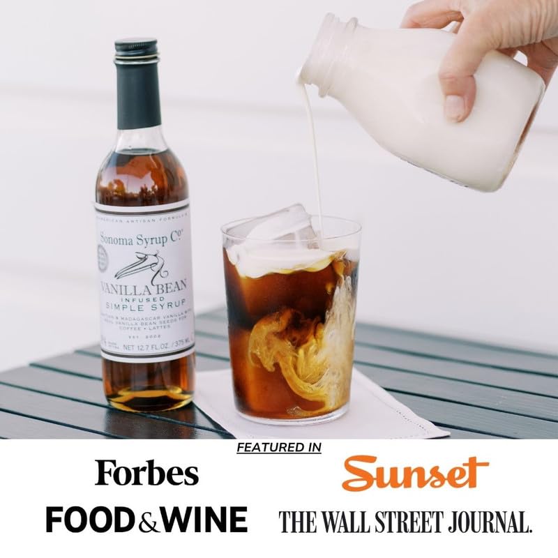 Sonoma Syrup Co Vanilla Bean infused tea cup hints at richer tea flavor.