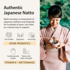Sonomono Natto Classic powder with spoon demonstrates easy single-serve dispensing.