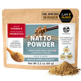 Sonomono natto powder bottle pour for quick, protein-rich meals