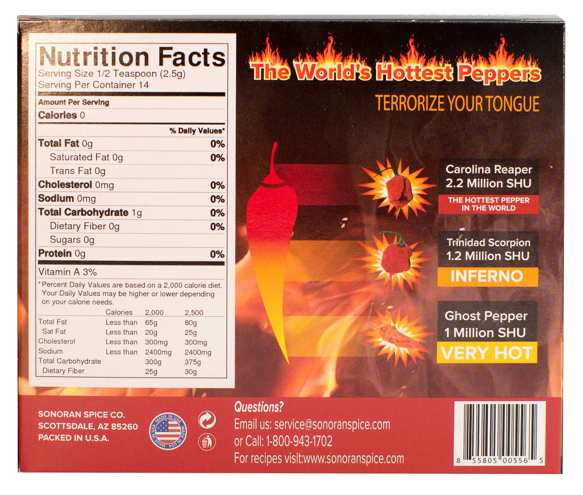 Sonoran Spice Ghost Pepper flakes jar for fiery seasoning without additives