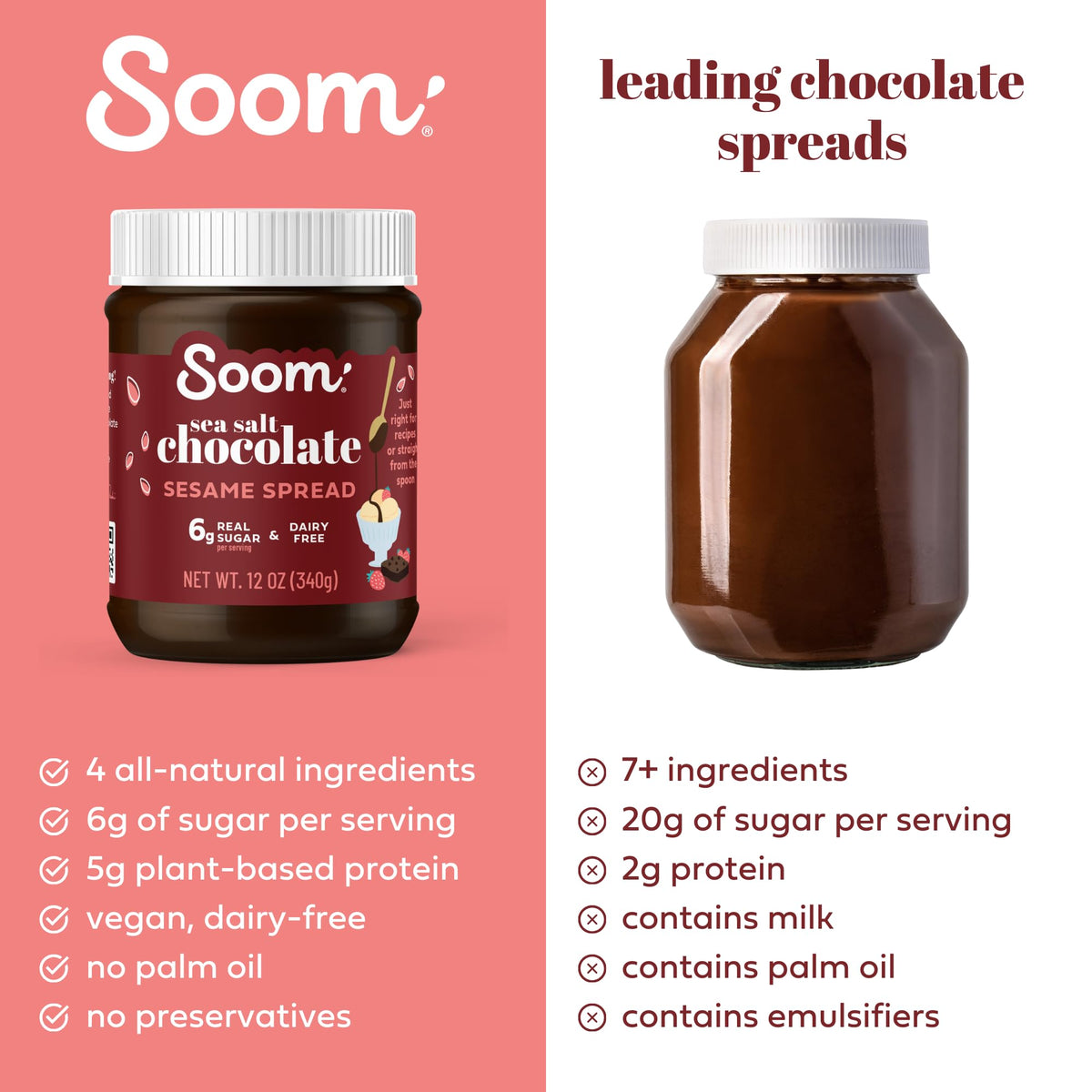 Soom spread on a spoon highlighting fudgy texture for dipping