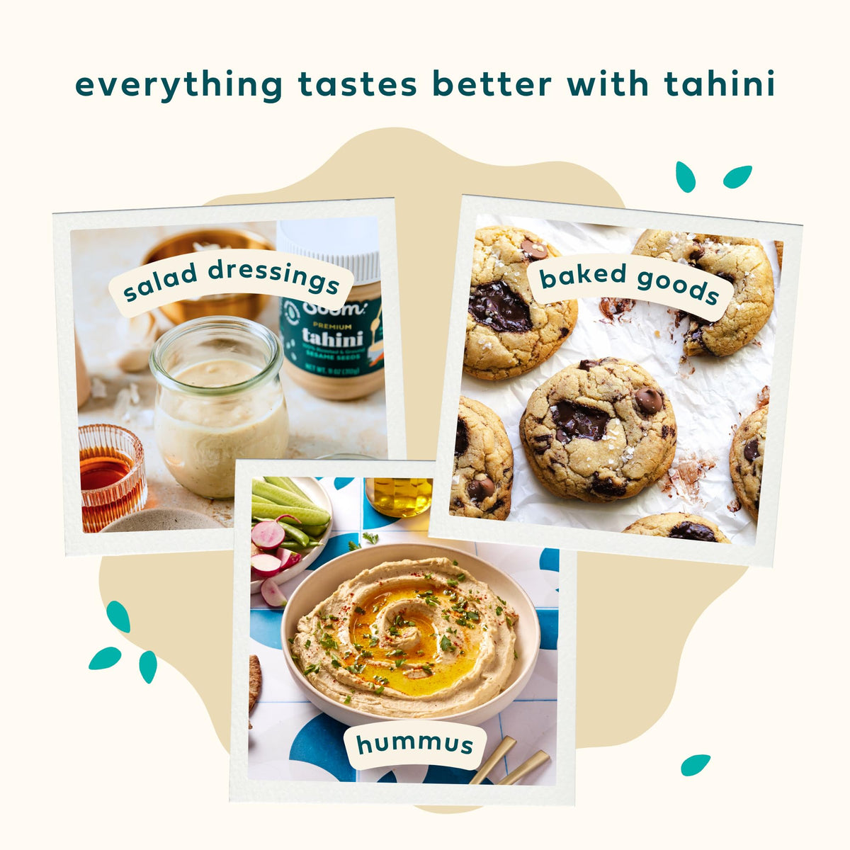 Soom Tahini in chocolate desserts adds sesame depth to confections.