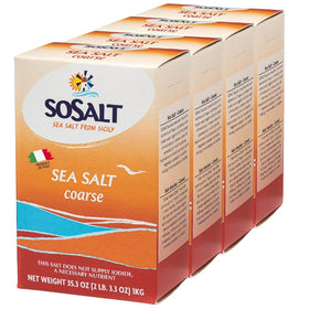 SOSALT Dal Mare di Trapani coarse salt crystals close-up for enhanced cooking flavor.
