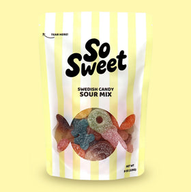 SoSweet imported Scandinavian sour candy with vibrant flavors.