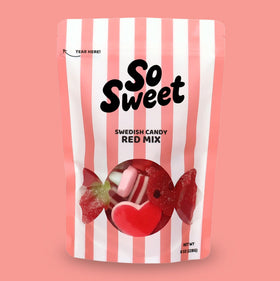 SoSweet Swedish Candy Red Mix pack highlights convenient sharing size.