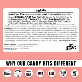 SoSweet Swedish Candy Red Mix assorted candies in a half-pound pack.