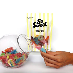 SoSweet tangy gummies offer a premium sour candy gift option.
