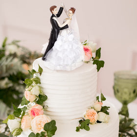 Sotiff neutral-tone design blends with any wedding theme