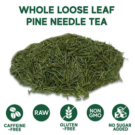 Sou Zen Pine Needle Tea resealable pouch preserves freshness between steeps.
