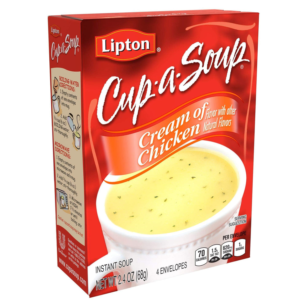 SOUP SECRETS Lipton Cup-a-Soup Cream of Chicken noodles swirl showcases savory texture