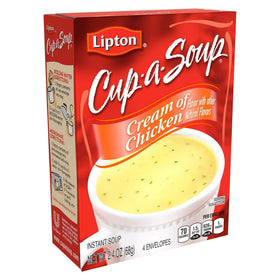 SOUP SECRETS Lipton Cup-a-Soup Cream of Chicken noodles swirl showcases savory texture