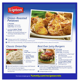 Lipton Onion mix envelopes close-up highlighting convenience of 24-pack