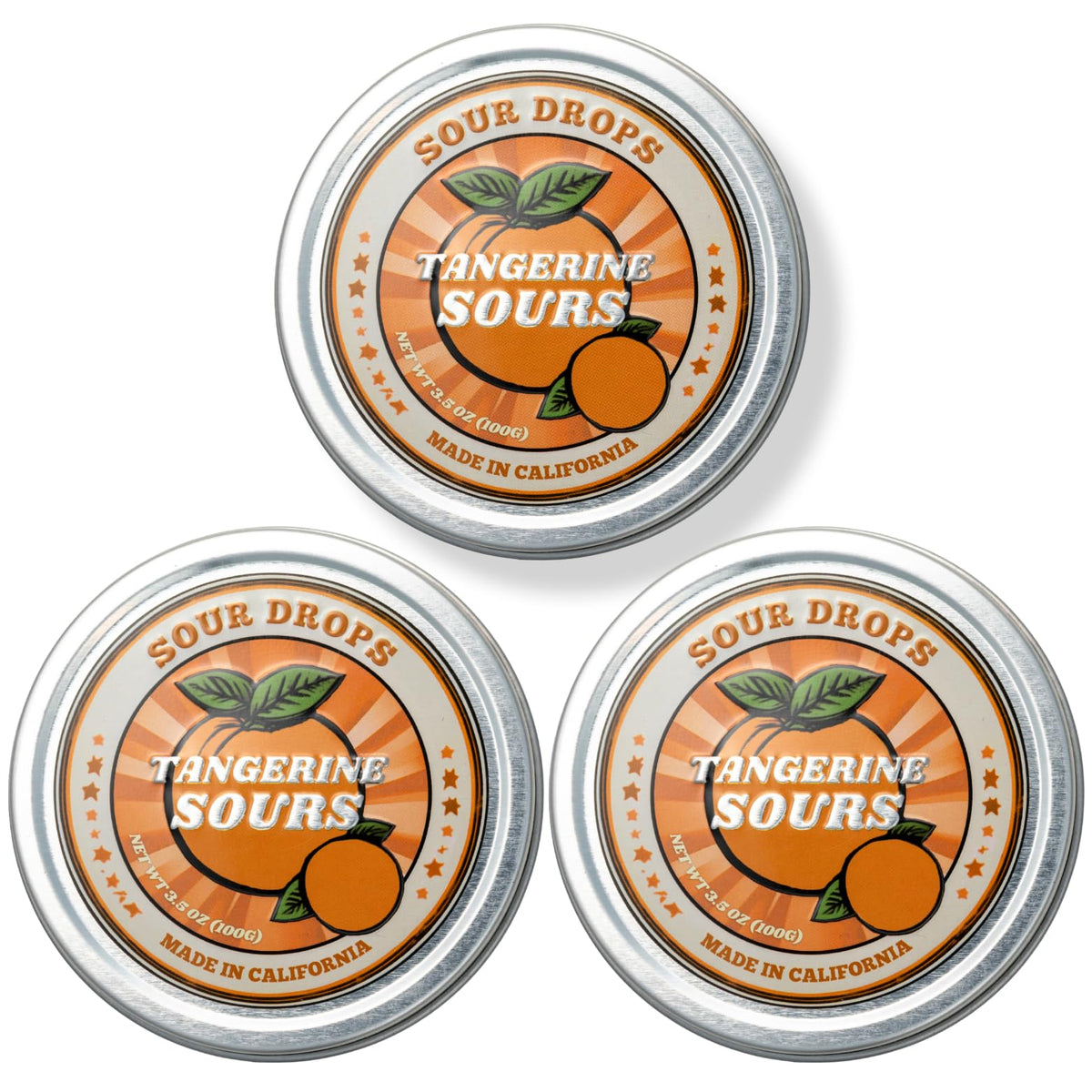 Sour Drops Tangerine vegan gluten-free label appeals to dietary-conscious shoppers.