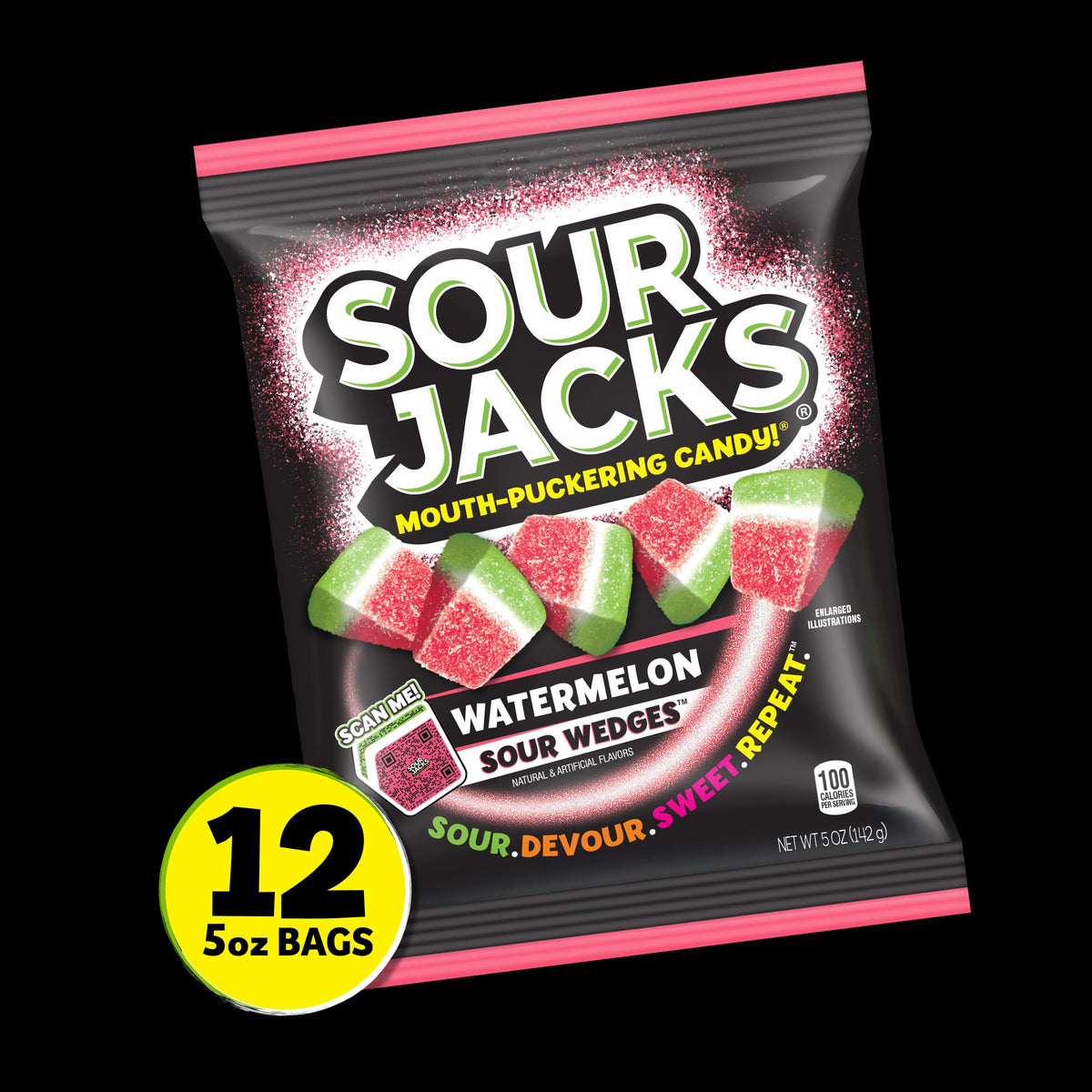 Sour Jacks Watermelon Wedges offer a soft, chewy texture that is easy to chew.