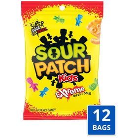 Sour Patch Kids bulk 12-pack packaging emphasizes convenient party or gift option.