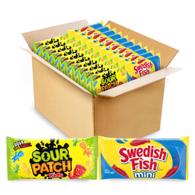 Sour Patch Kids bulk variety-pack packaging, ideal for sharing at parties and gatherings.