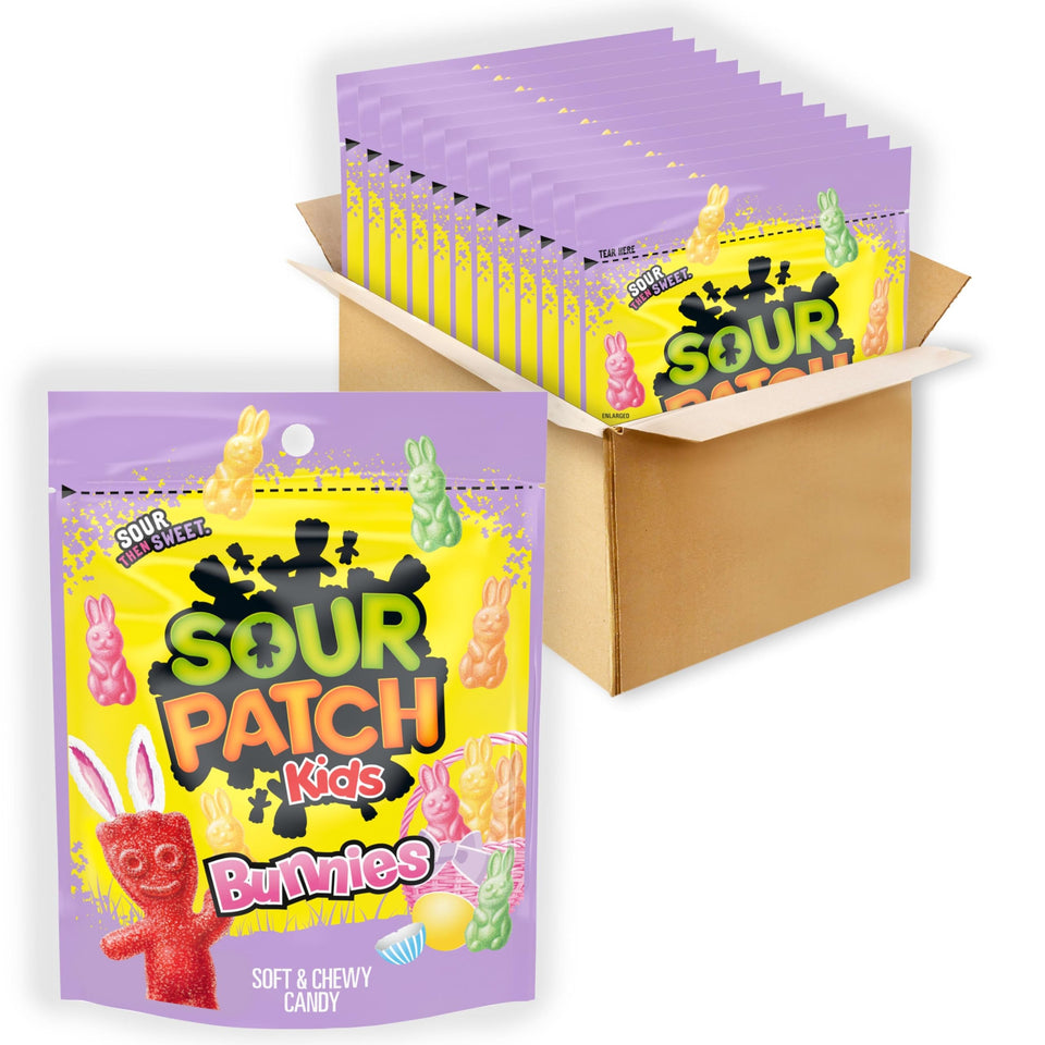 Sour Patch Kids Bunnies Easter candy bag showing packaging, ideal for Easter baskets