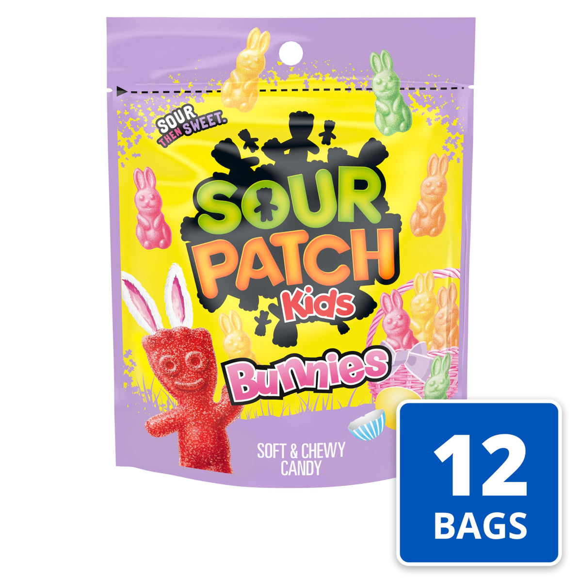 Sour Patch Kids Bunnies soft and chewy texture close-up, perfect for snacking
