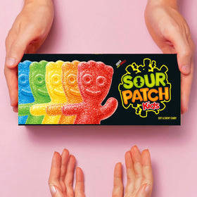 Sour Patch Kids Eight-Box packaging, bulk candy option for events