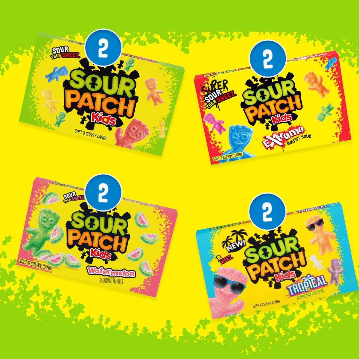 Sour Patch Kids Extreme Box close-up showing bold sour candy