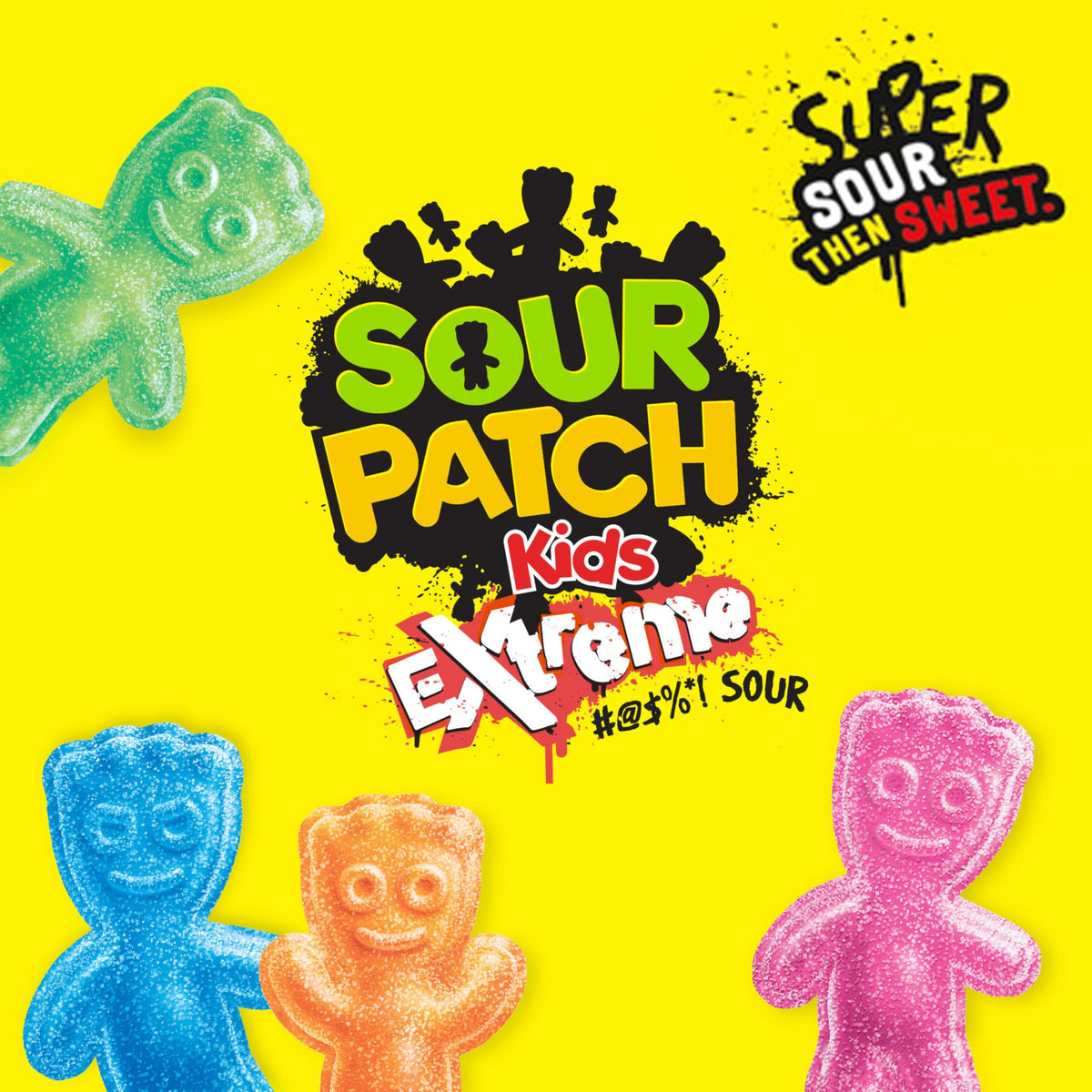 Sour Patch Kids extreme sour then sweet profile invites sharing.